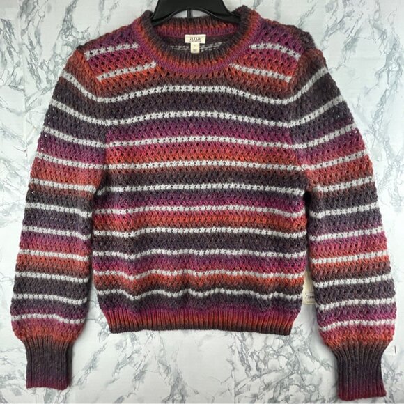 Ana Womens Size L Multicolor Striped Knit Sweater Acrylic & Polyester - Picture 1 of 10